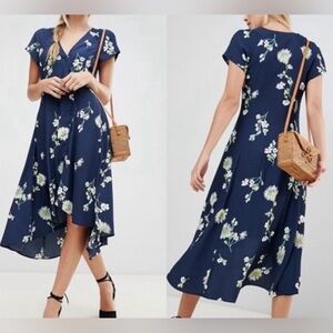 Free People Lost In You Midi Low High Floral Dress Large